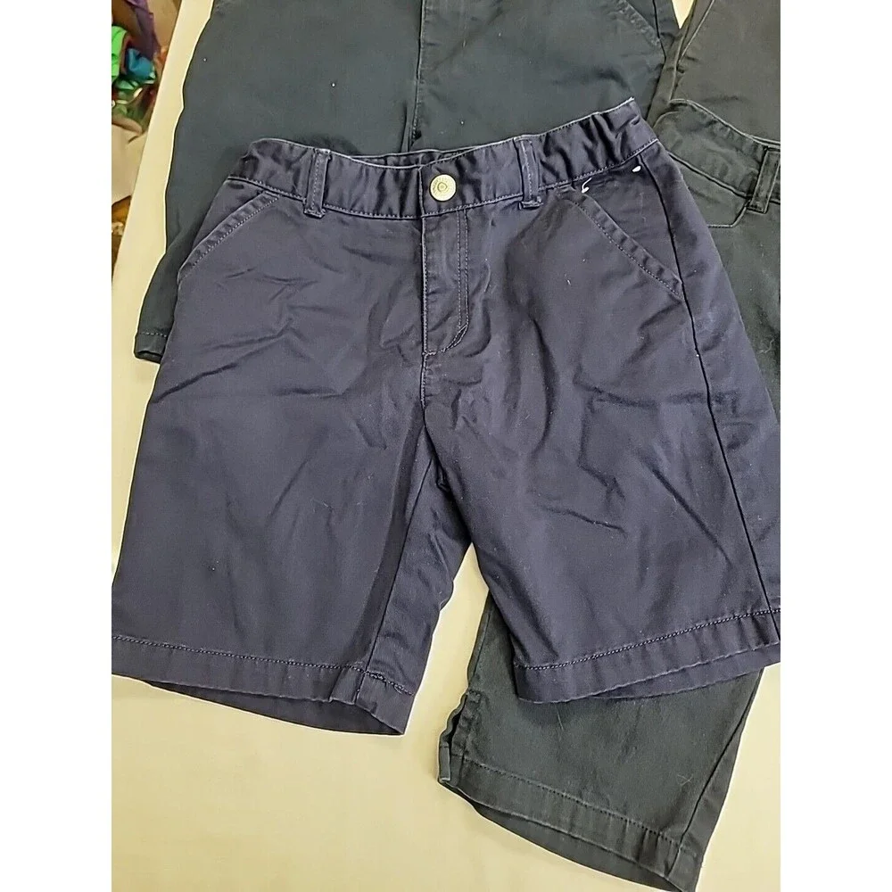 4 Pair Girl's Size 7 Navy Blue Uniform Shorts Cat Jack Arrow Gymboree Adjustable